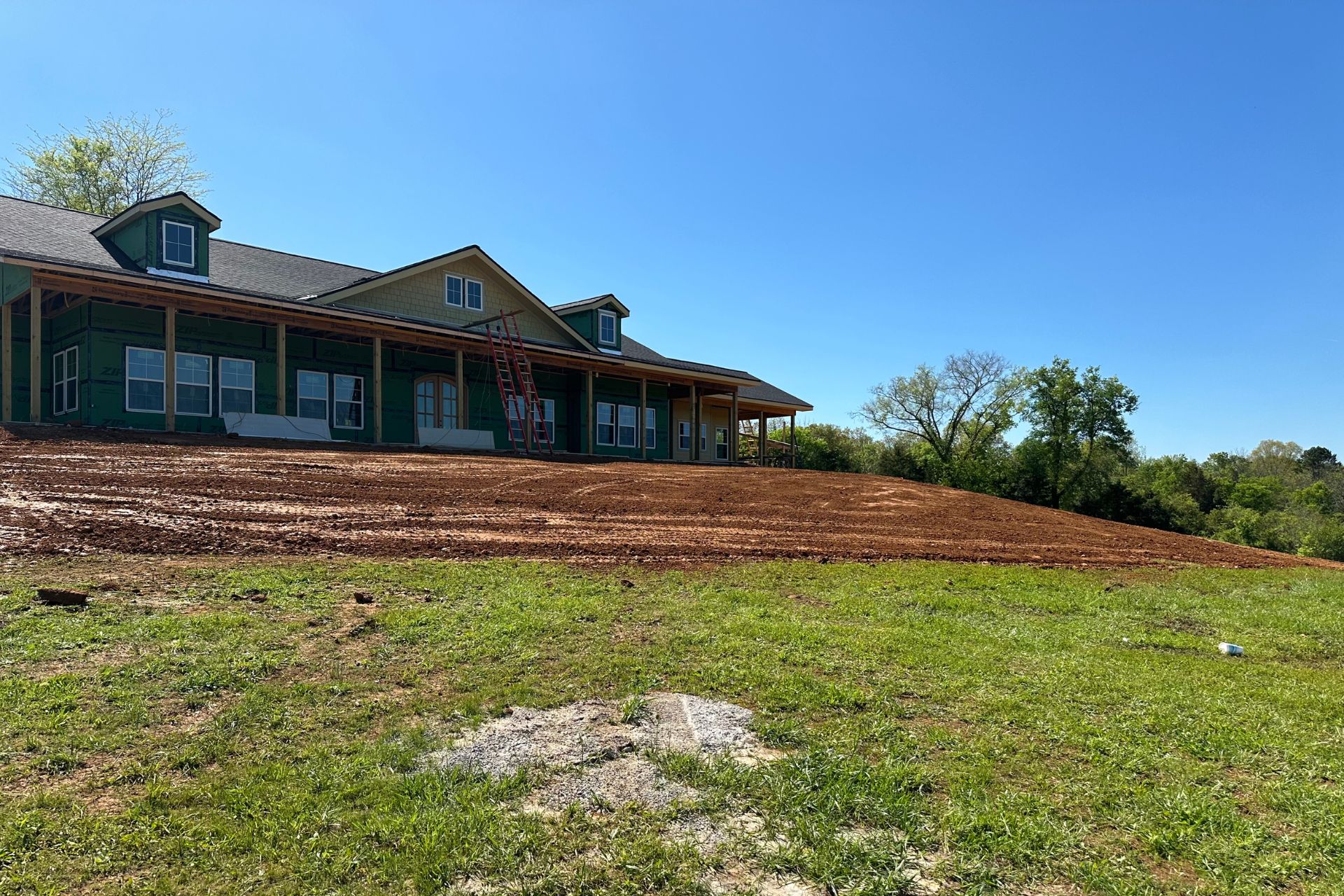 land clearing service in house backyard