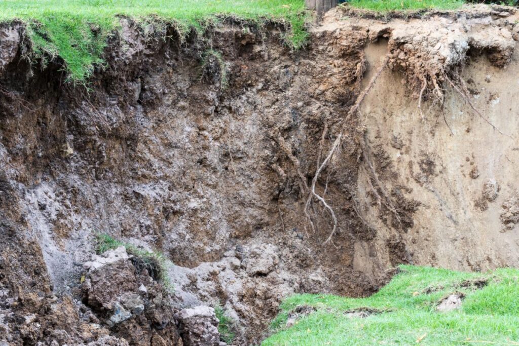 soil layer erodes water erosion