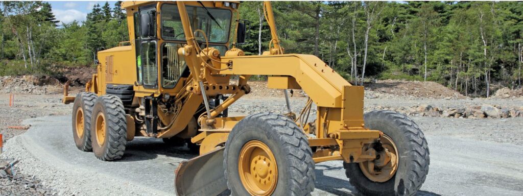 land grader on construction site