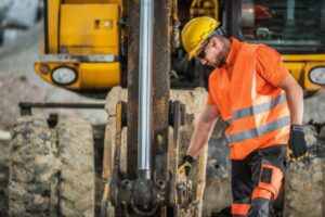 male contractor excavation on site